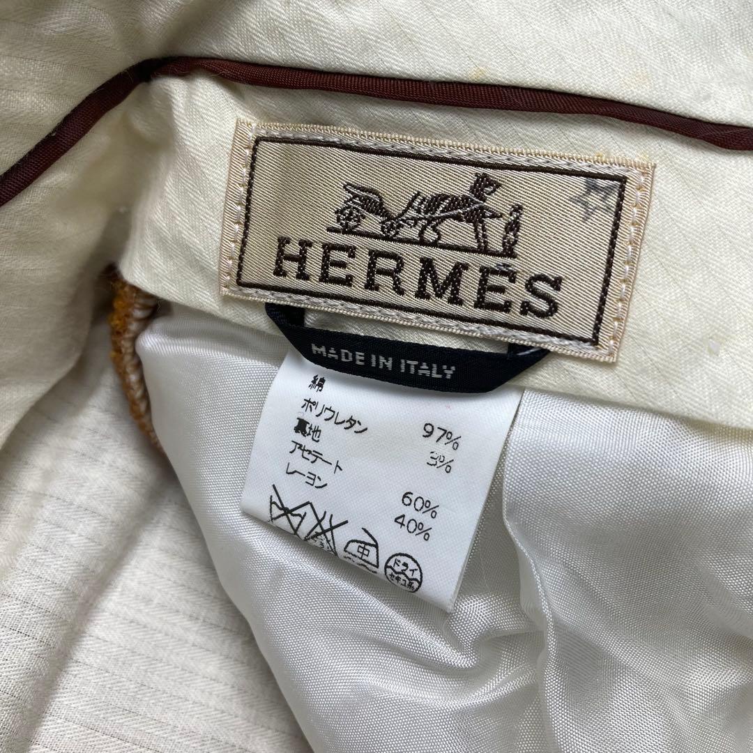 HERMES エルメス　コーデュロイ　ストレート　46 パンツ　ブラウン