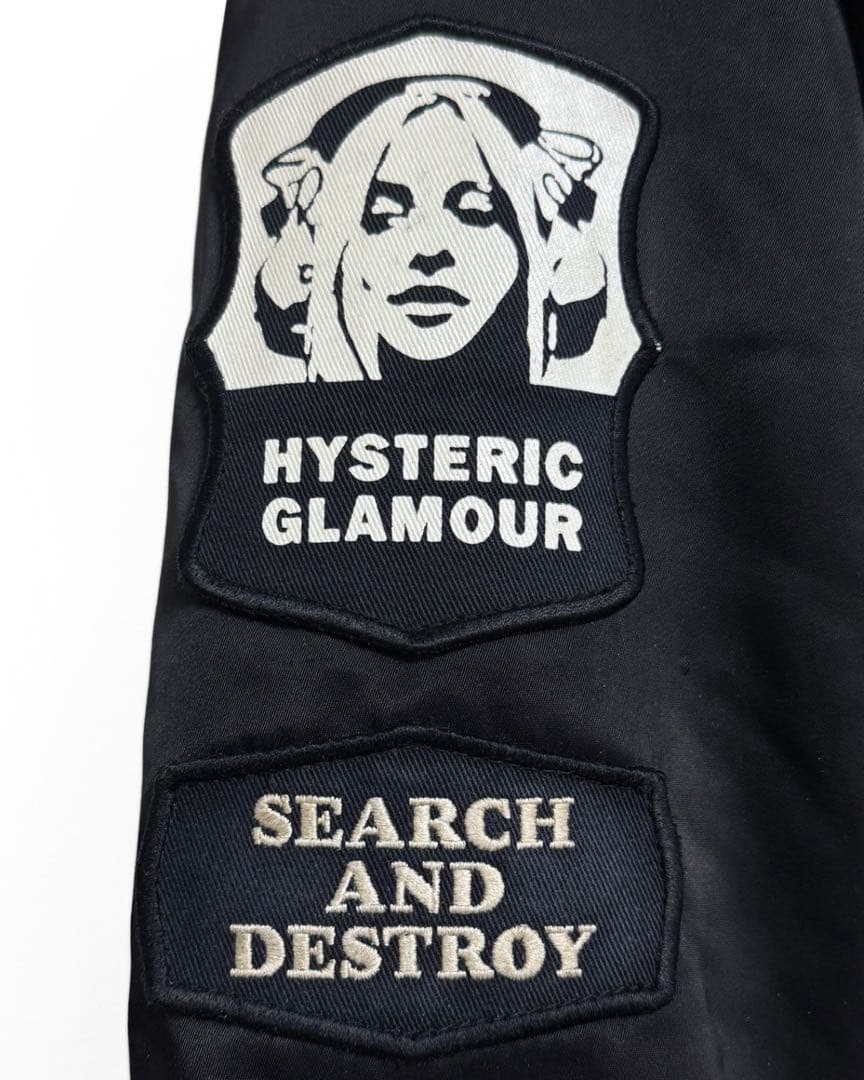 ヒステリックグラーHYSTERICGLAMOURN3Bモッズコート黒フリーサイズ