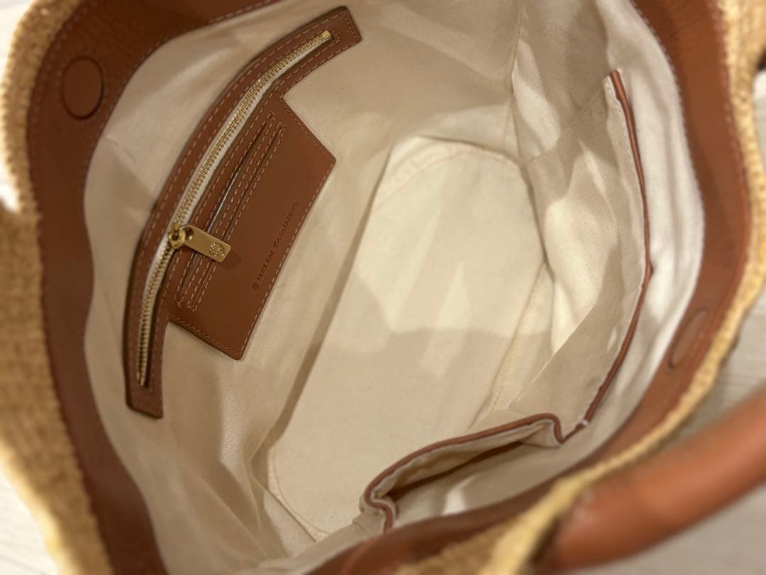 ヘレンカミンスキー 新品同様 ラフィアのカゴバッグ トートバッグ