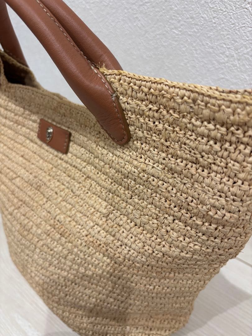 ヘレンカミンスキー 新品同様 ラフィアのカゴバッグ トートバッグ