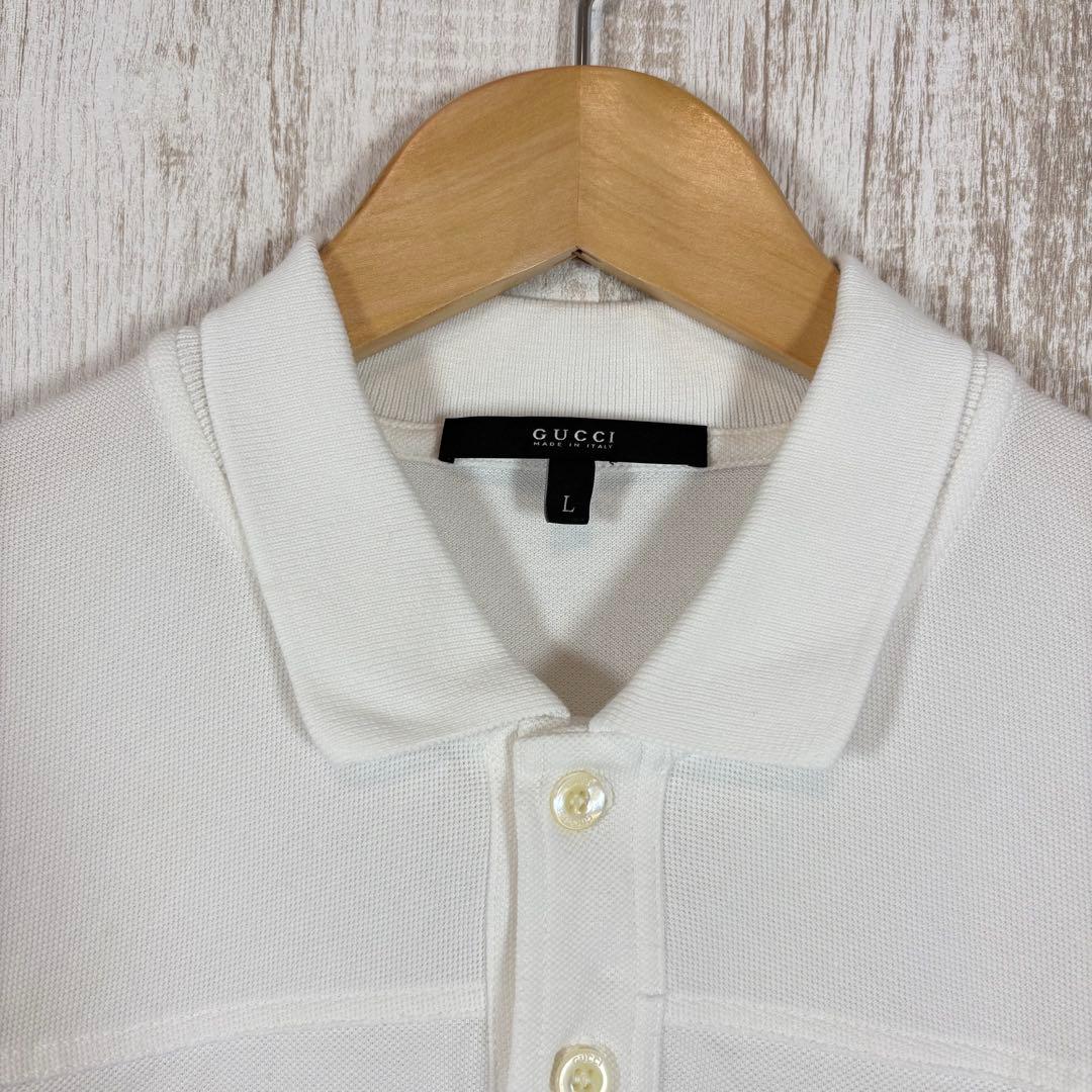 GUCCI グッチ ロゴ刺繍 星スタッズ ワンポイントポケット ポロシャツ 半袖