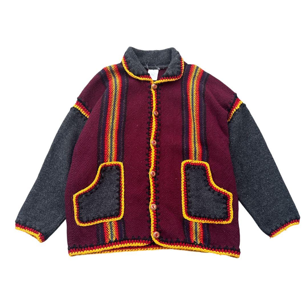 エクアドルニット ハンドニット カーディガン 古着