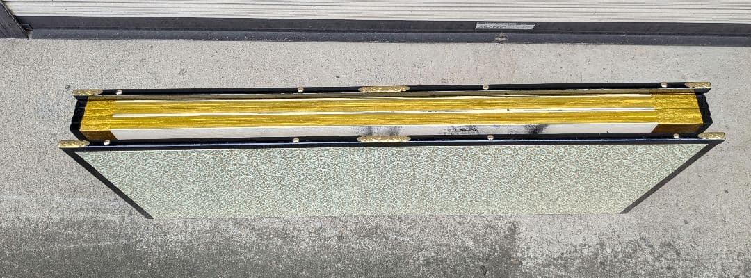 【秀峰銘】山水図屏風 風景図約259×116㎝ 金紙 片面 六曲 屏風 日本画