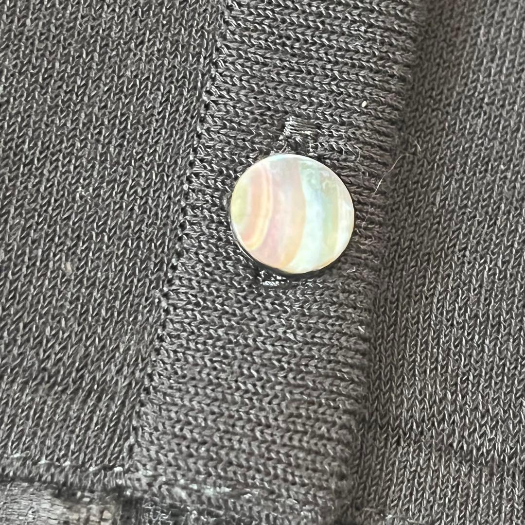 【極美品】フォクシー レース切替 ニット カーディガン コットン 黒 サイズ40