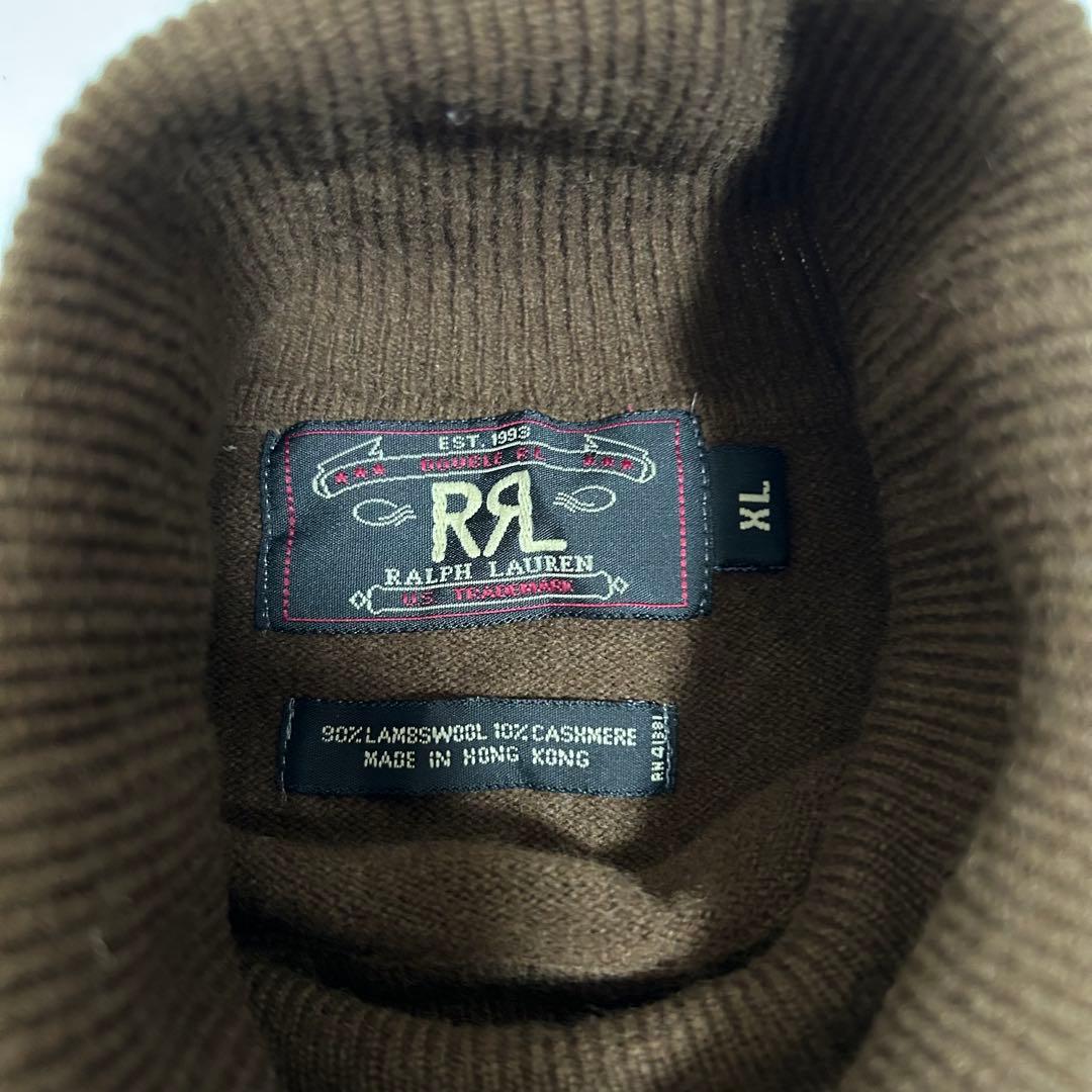 希少 三つ星タグ RRL ウール カシミヤ タートルネック ニット XL
