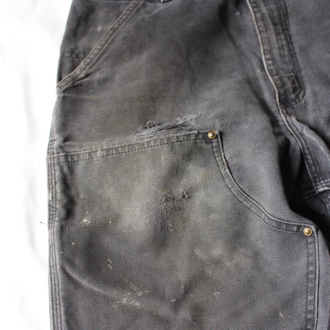 鬼雰囲気•神サイズ Carhartt ダブルニー ペインターパンツ BLK us