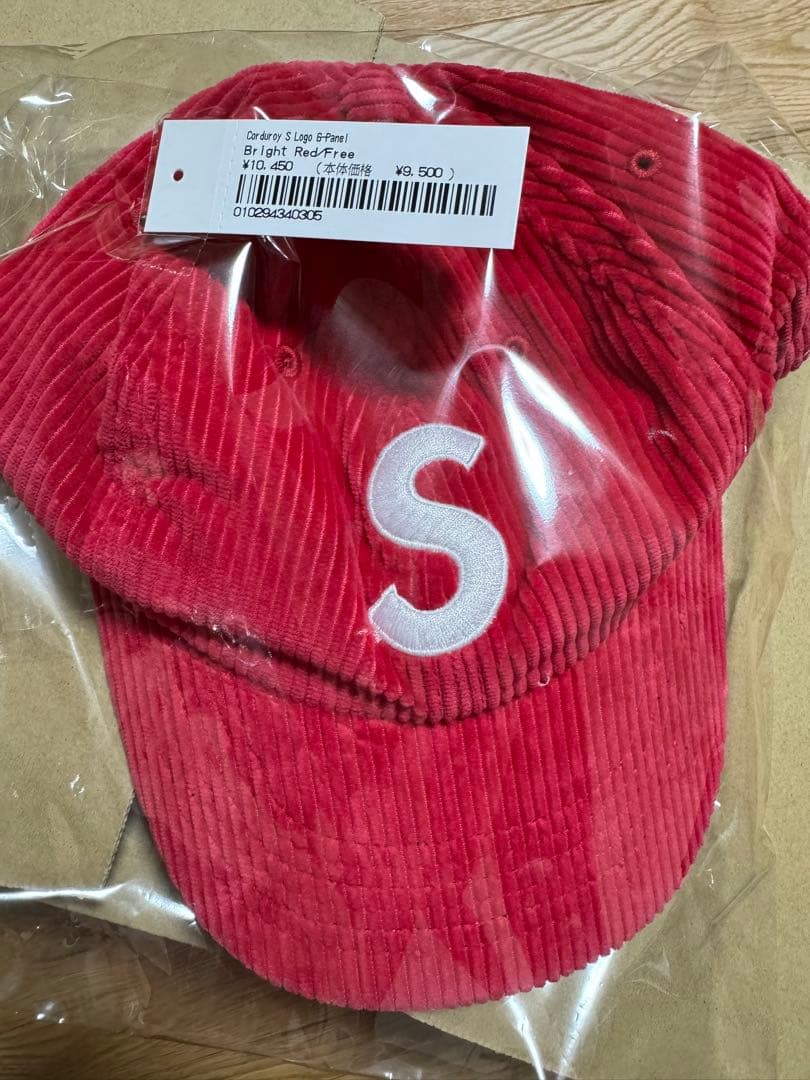 supreme コーデュロイ キャップ Sロゴ