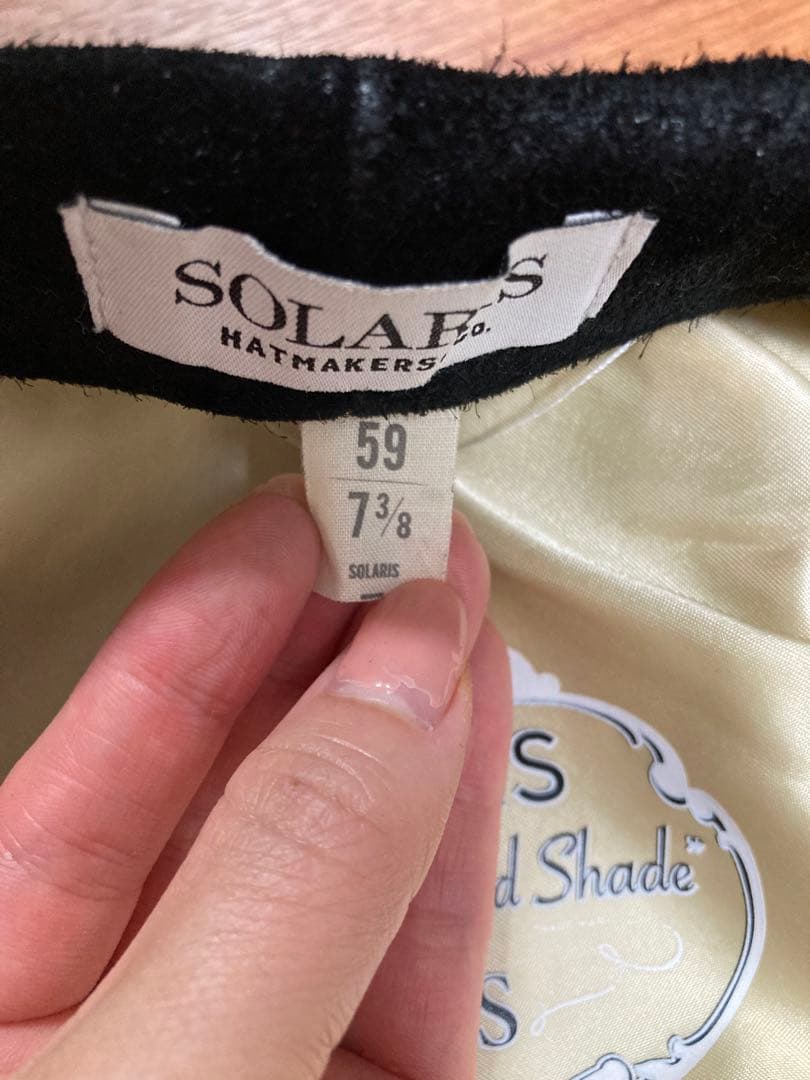 SOLARIS&CO レザーハット、ベレー帽/黒