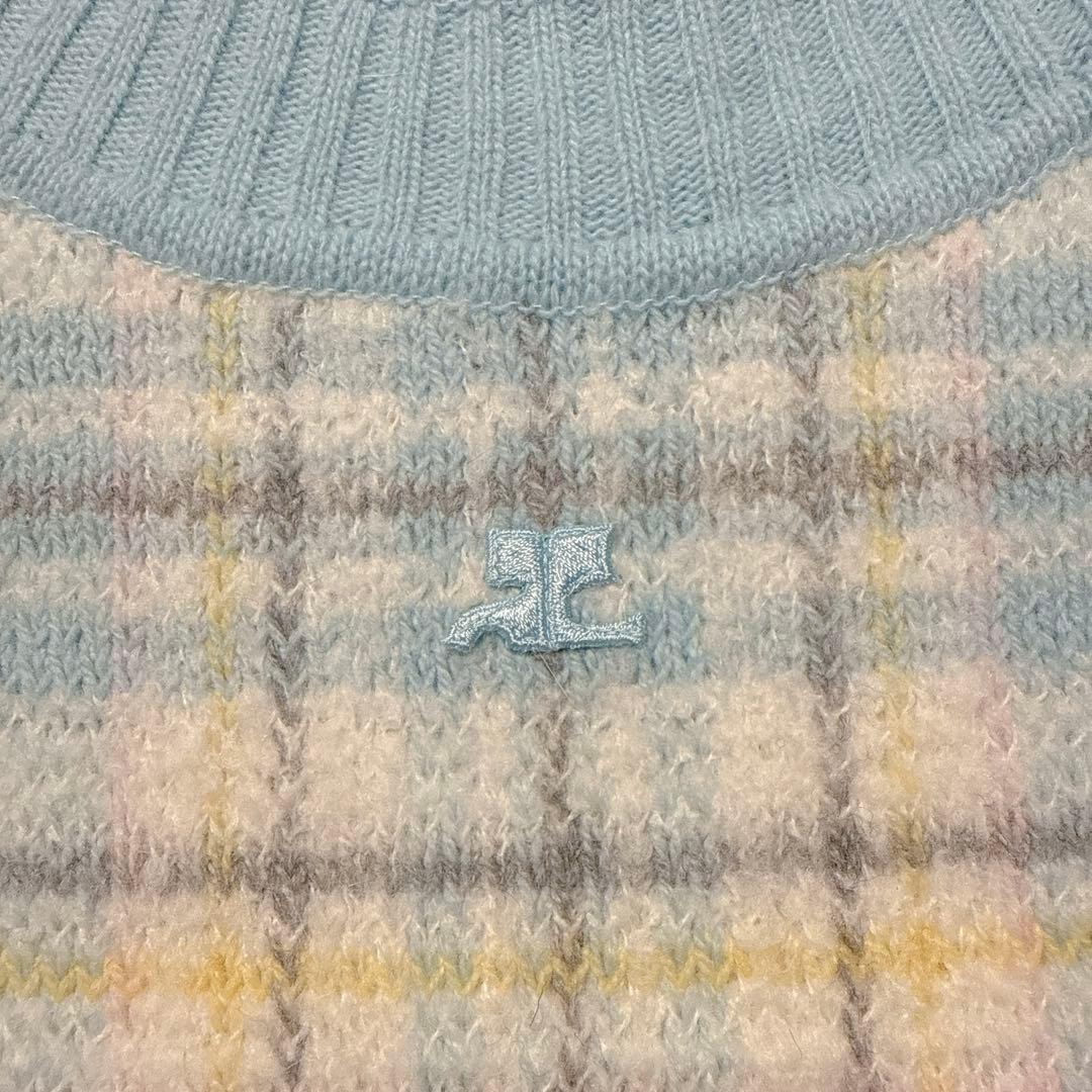 courreges クレージュ ニットワンピース ニット ロゴ ロゴワンピース