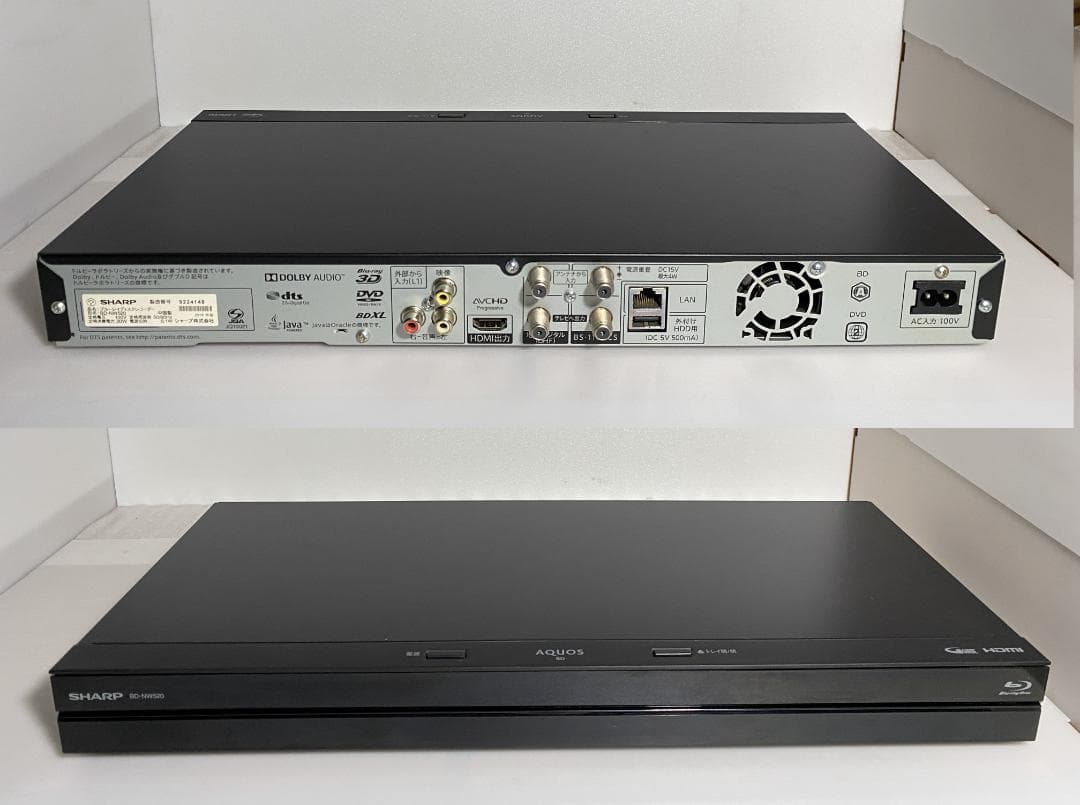 タイムセールSHARP　BD-ＮW520　18年製 容量アップHDD：1TB