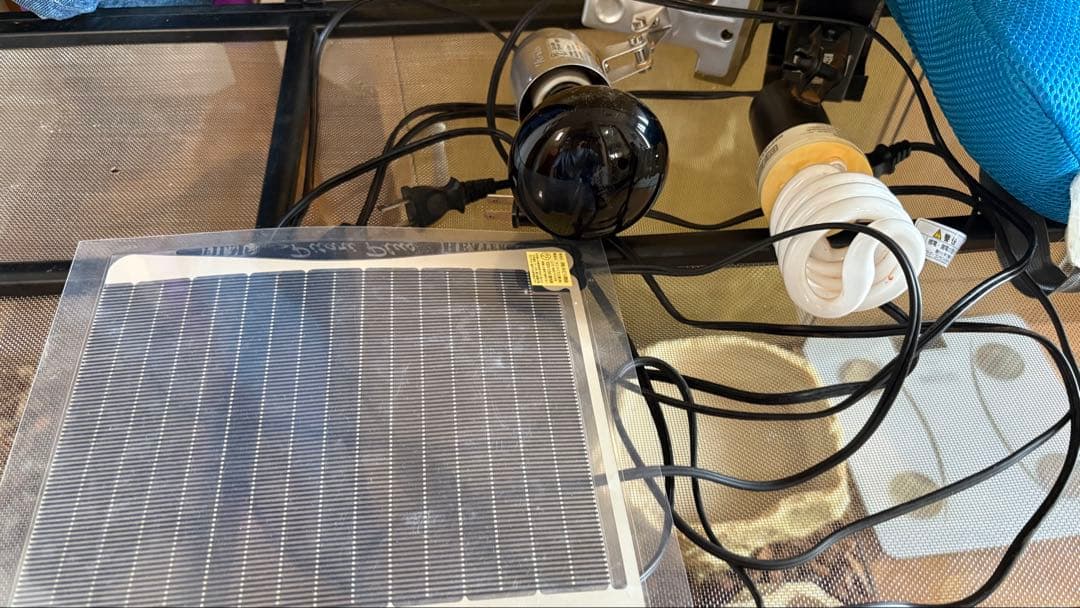 エキゾテラガラスケージ 90×45×45＋ ライト、パネルヒーター流木 餌皿