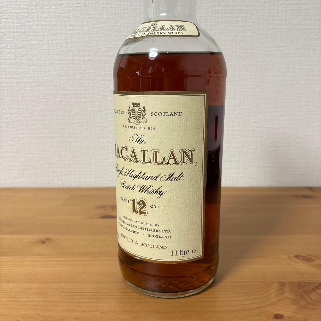 マッカラン12年　1L 旧ボトル　金属キャップ　未開封　液面低い　古酒