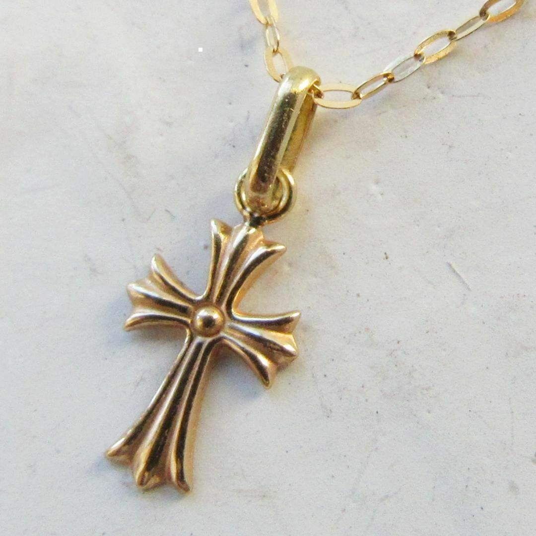 SALE‼️K18 クロス 18K ネックレス トップ 刻印 18金 18KYG
