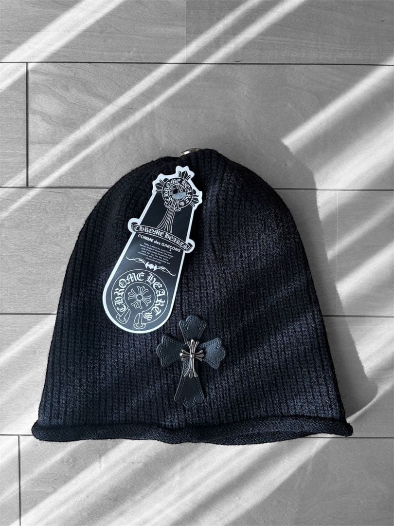 【新品未使用】ニット帽 ビーニー クロス ニット柄　男女兼用　Y2K クロム