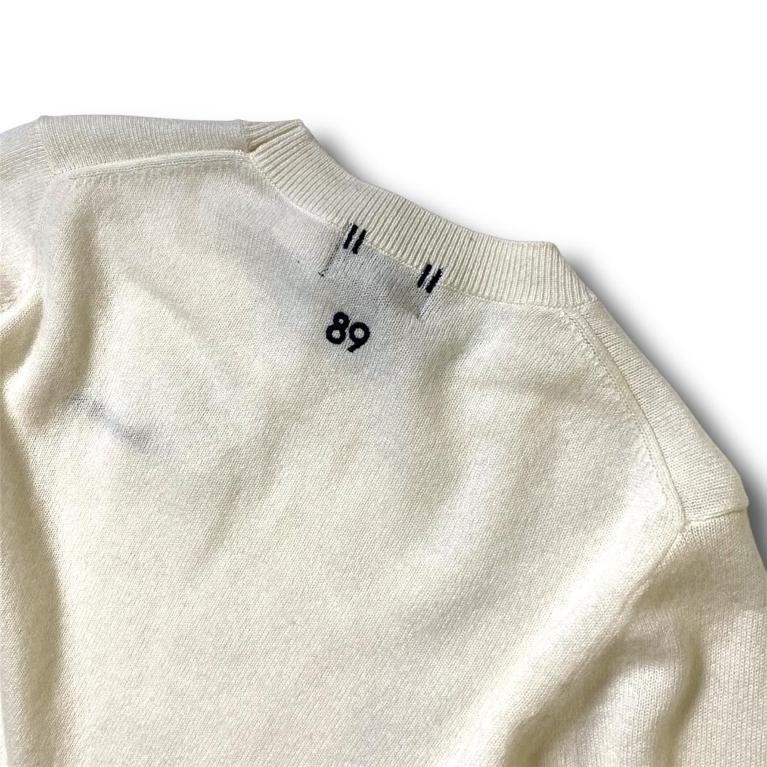 0 パーリーゲイツ カシミヤ100% ロゴ刺繍 ニット セーター 白 定3.3万