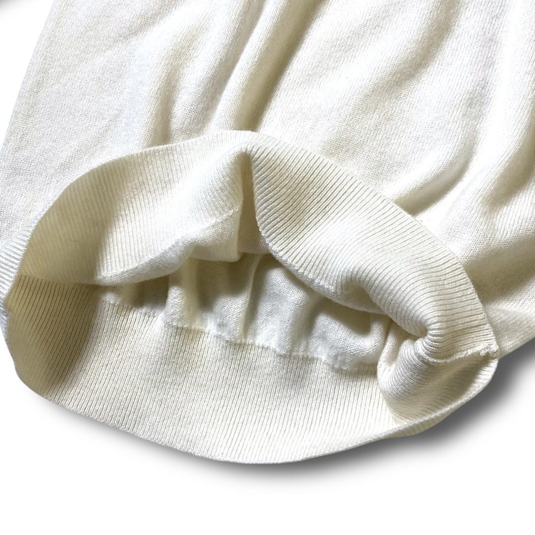 0 パーリーゲイツ カシミヤ100% ロゴ刺繍 ニット セーター 白 定3.3万