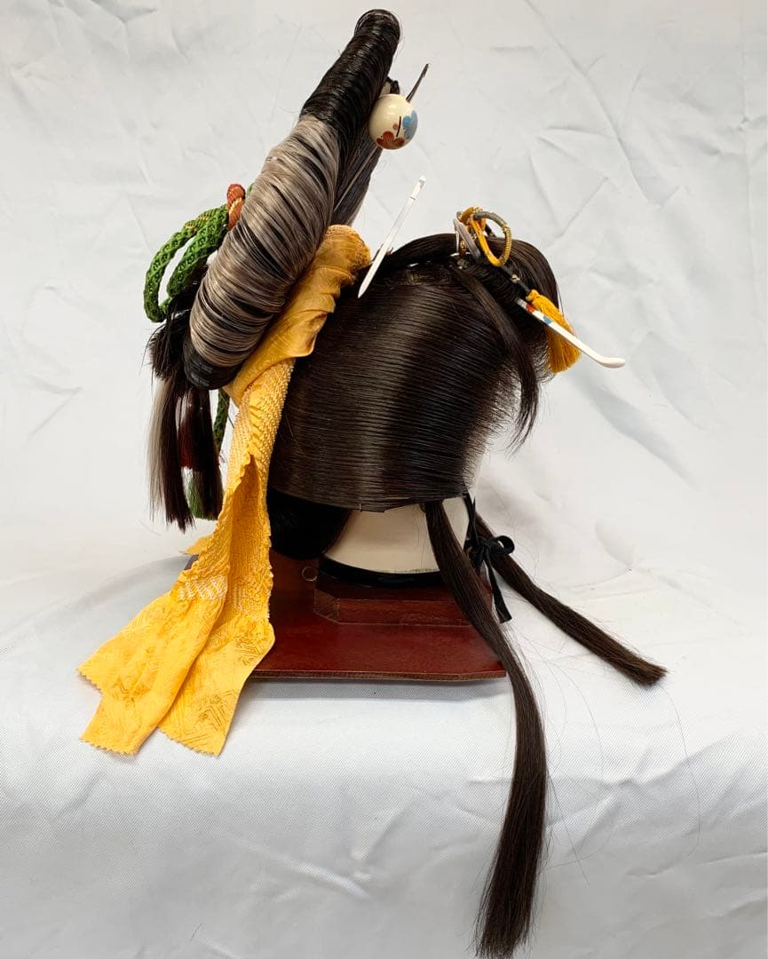 日本髪かつら　大衆演劇かつら　花魁創作　辰巳7号(中少〜中サイズ) 飾り付き