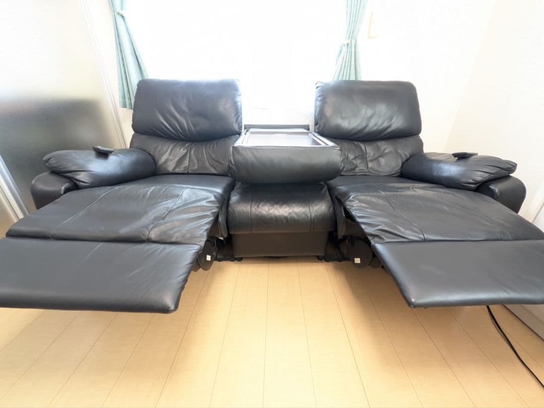 NITORI ニトリ 電動リクライニングソファ 3人掛け ブラック 動作確認済
