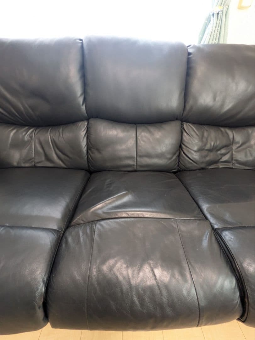 NITORI ニトリ 電動リクライニングソファ 3人掛け ブラック 動作確認済