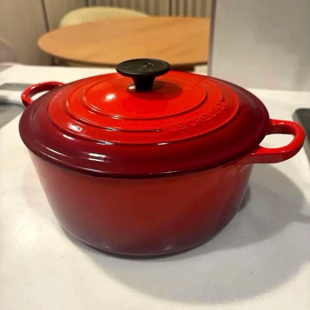 Le Creuset ココット・ロンド ホーロー鍋 24cm チェリーレッド