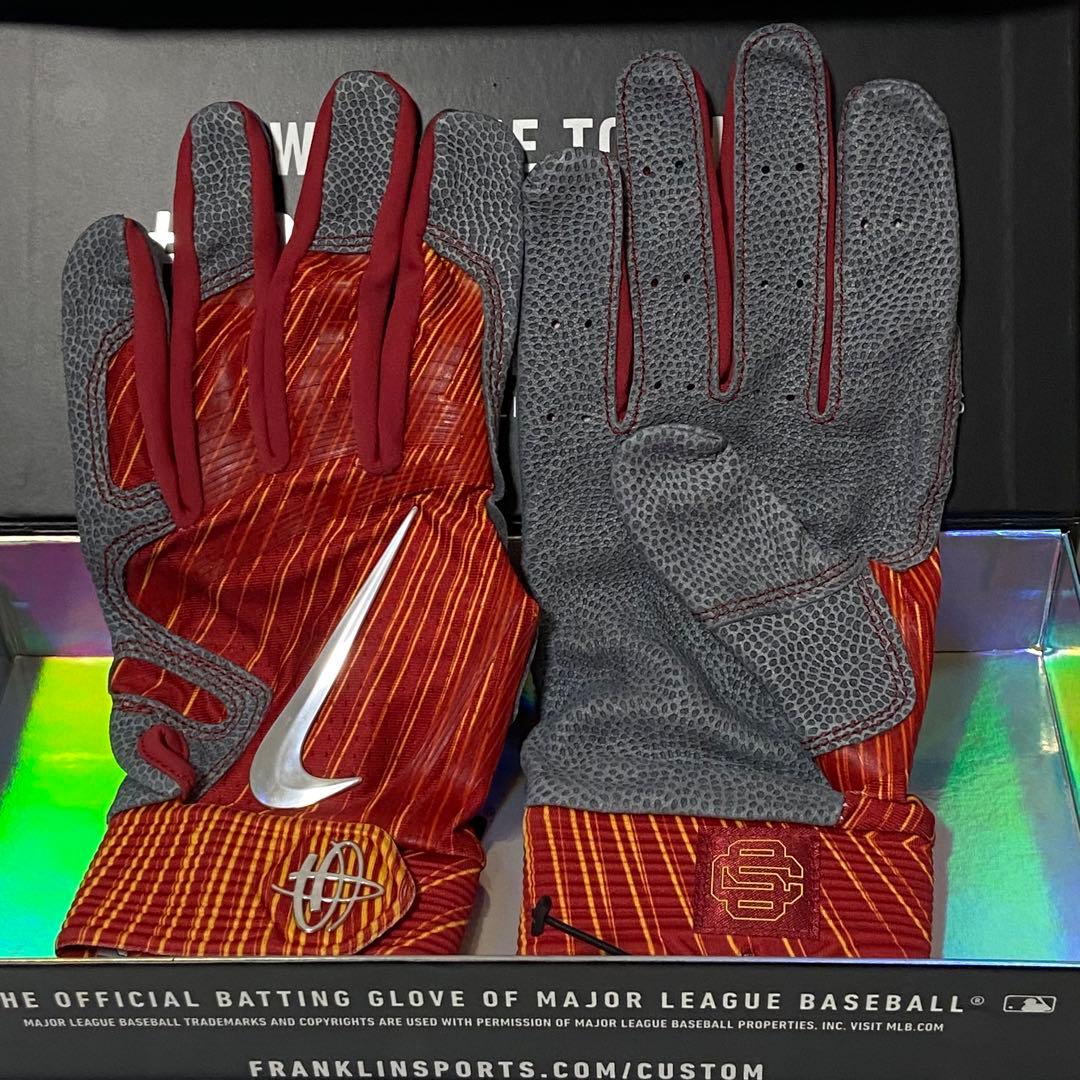 NIKE ハラチ エリート オレンジ×グレー Lサイズ バッティンググローブ