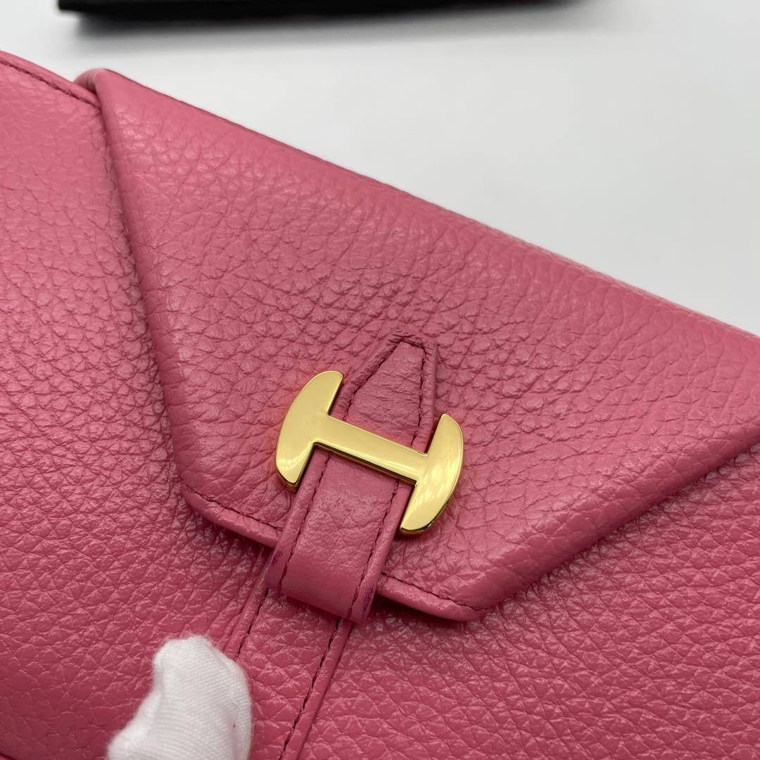 ☆新品同様☆傳☆傳濱野☆ギャルソン財布☆長財布☆本革☆ピンク☆レザー☆長財布
