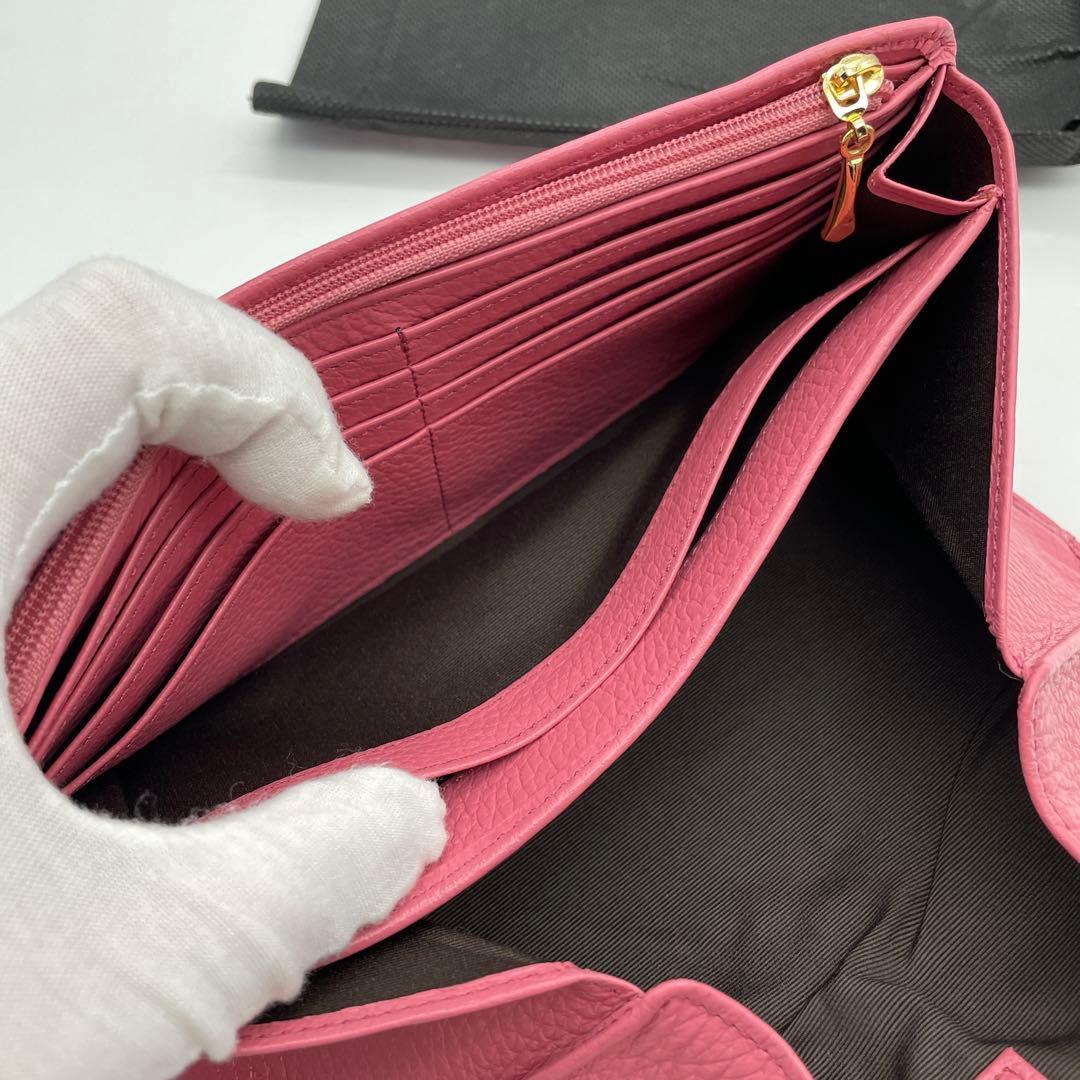 ☆新品同様☆傳☆傳濱野☆ギャルソン財布☆長財布☆本革☆ピンク☆レザー☆長財布