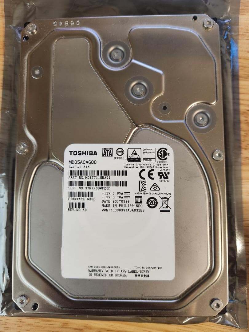 【6TB_HDD】TOSHIBA MD05ACA600 6TB HDD