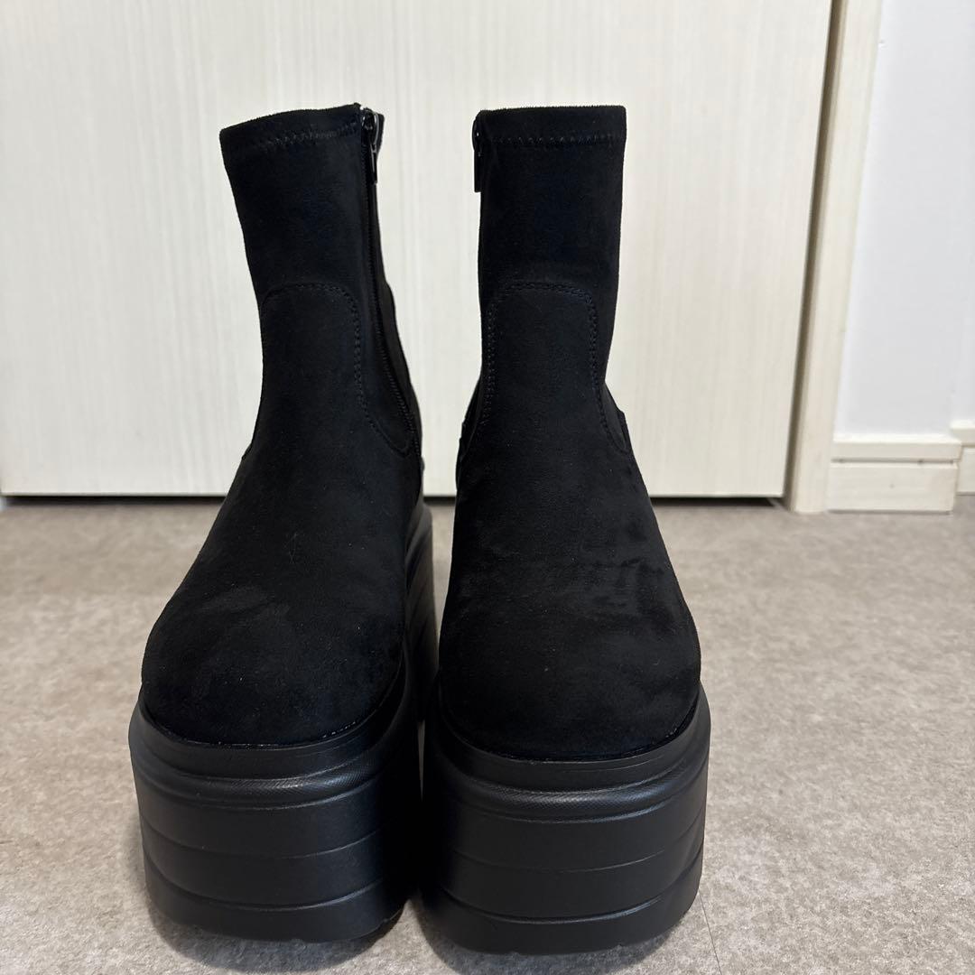 【R&E】ボリュームソールストレッチショートブーツ