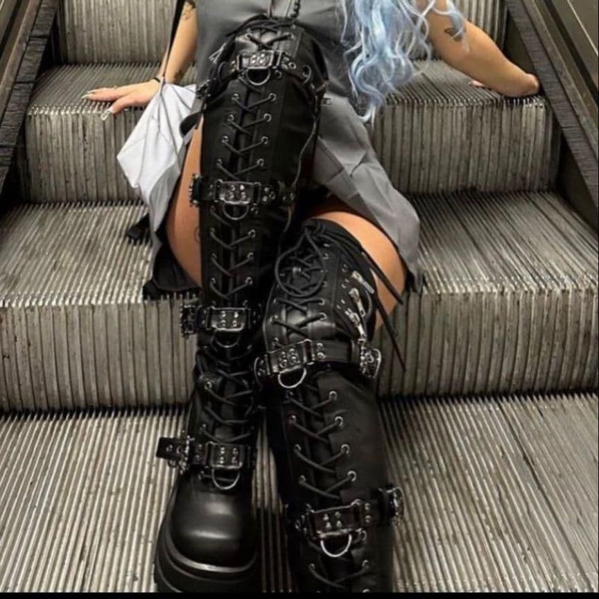 未使用 厚底 ロングブーツ サイドジップ 26cm