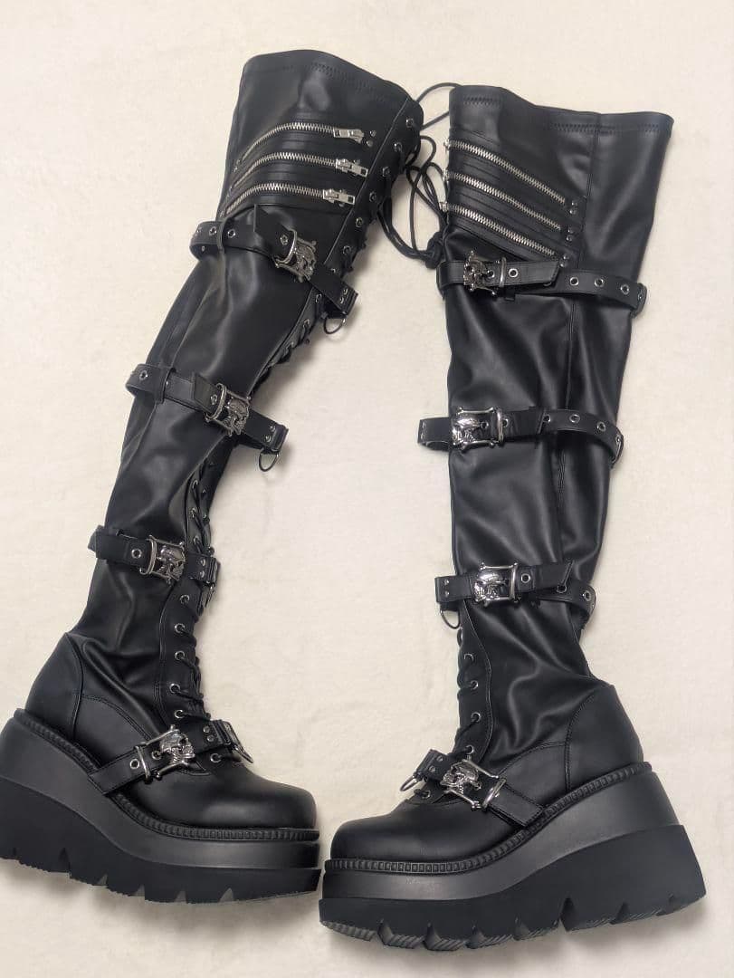 未使用 厚底 ロングブーツ サイドジップ 26cm