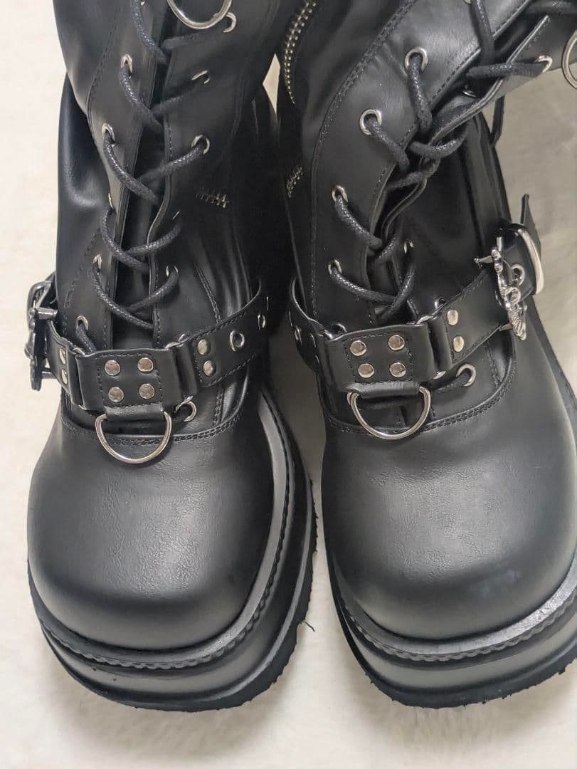 未使用 厚底 ロングブーツ サイドジップ 26cm