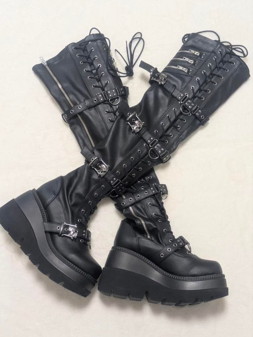 未使用 厚底 ロングブーツ サイドジップ 26cm