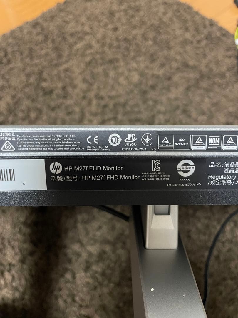 日本HP 27インチモニター M27f FHD