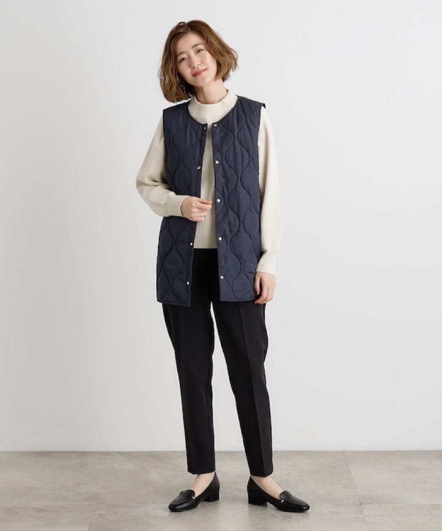 未使用 撥水3WAYキルトライナーセットロングマンパ ネイビー L