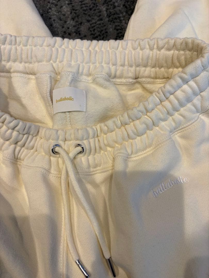 ballaholicスウェットパンツクリームLアシックスメンズレディースバスケ