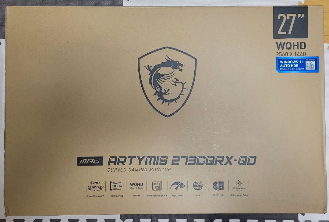 【美品】MSI ARTYMIS 273CQRX-QD 27インチ WQHD