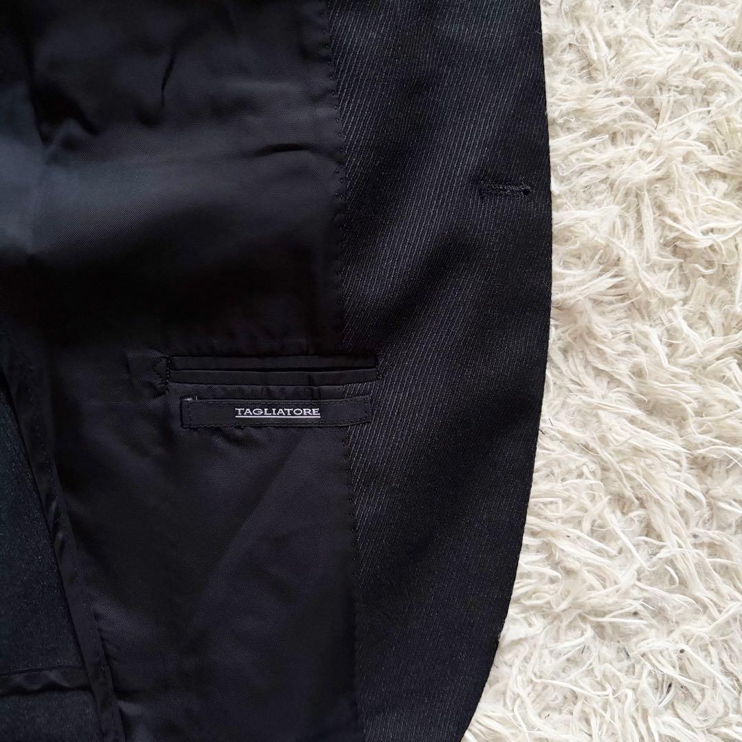 <美品>TAGLIATORE ヴェスビオ ダークグレー ウールスーツ サイズ48