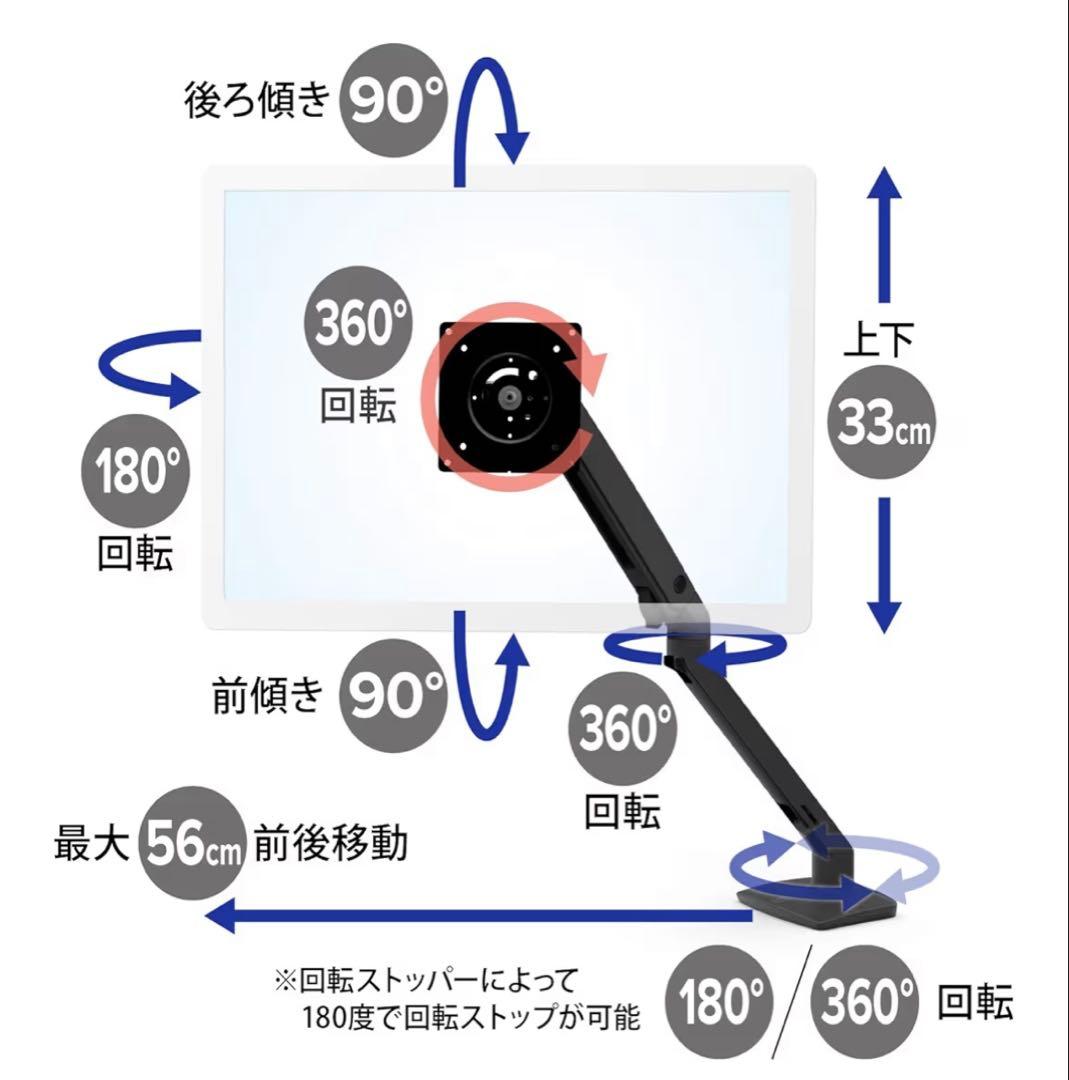 エルゴトロン MXV デスク モニターアーム ブラック45-486-224