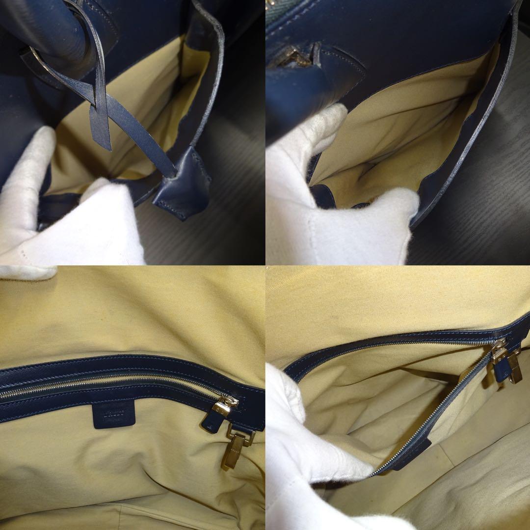 BALLY バリー 紺色　ネイビートートバッグ　ビジネスバッグ レザー 大きめ