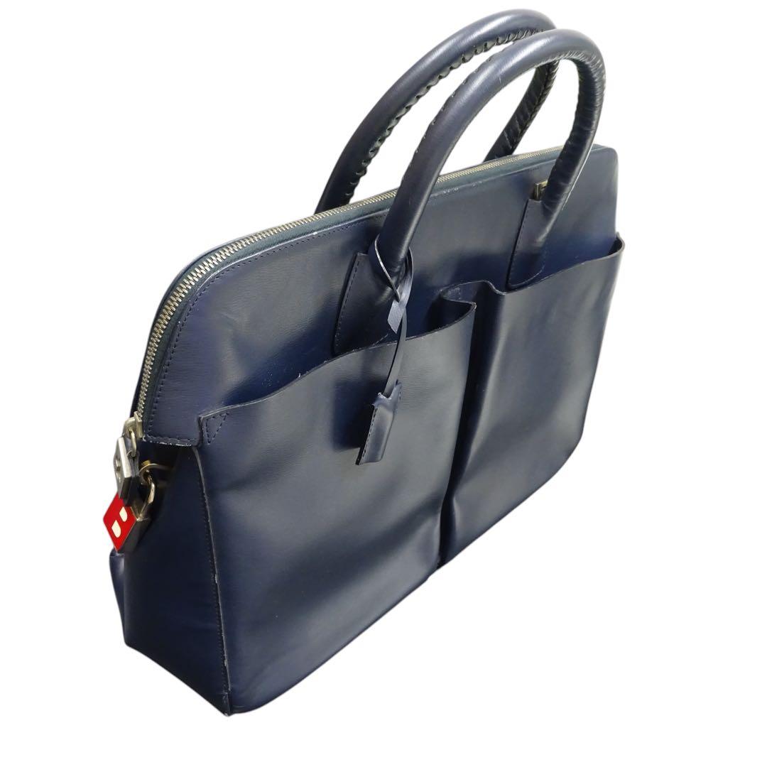 BALLY バリー 紺色　ネイビートートバッグ　ビジネスバッグ レザー 大きめ