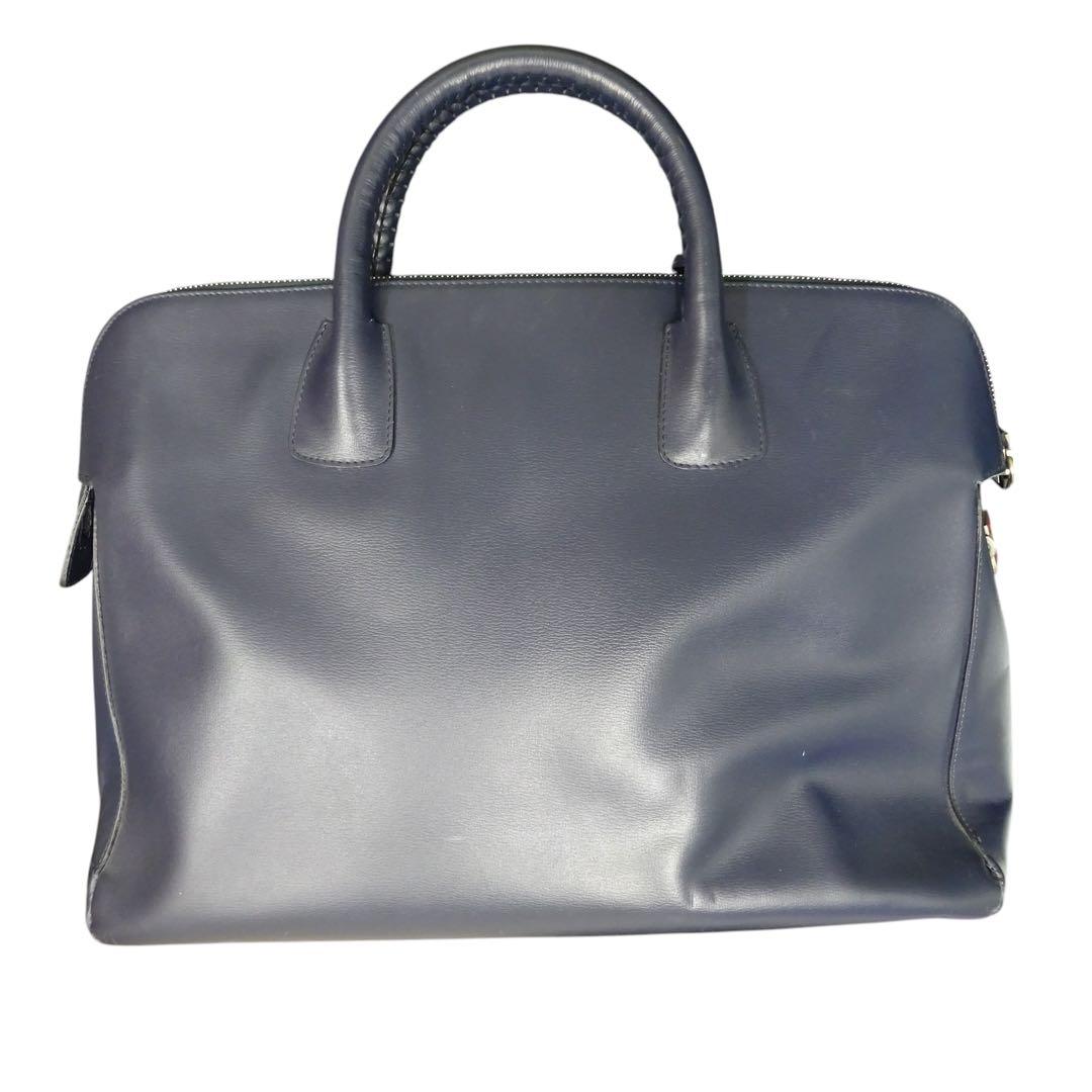 BALLY バリー 紺色　ネイビートートバッグ　ビジネスバッグ レザー 大きめ