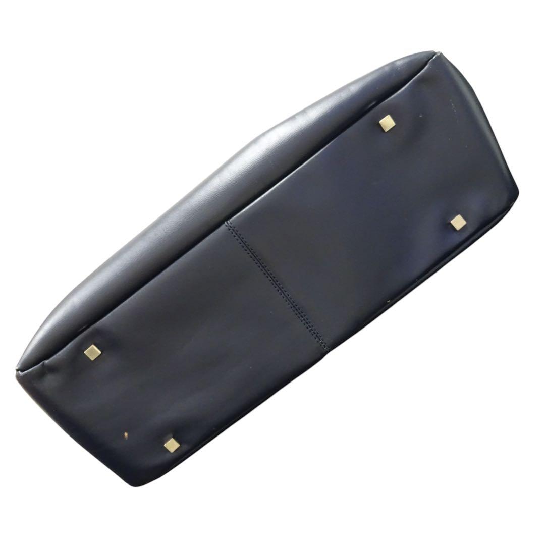 BALLY バリー 紺色　ネイビートートバッグ　ビジネスバッグ レザー 大きめ