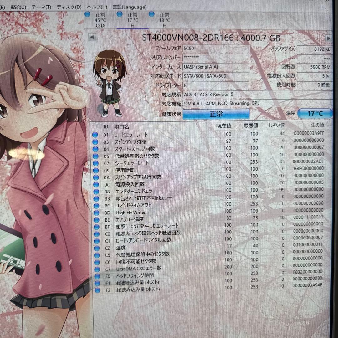 二枚　Seagate IronWolf 4TB HDD ST4000VN008