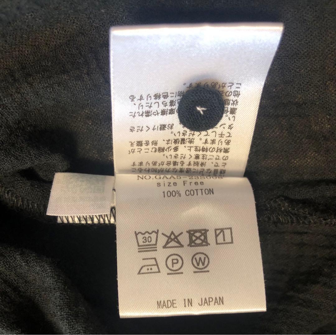 【極美品】かぐれ ガーゼロングチュニック フリー ブラック 2025年モデル