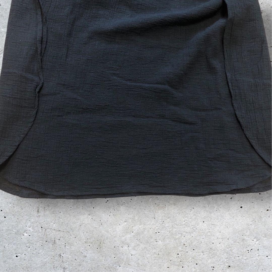 【極美品】かぐれ ガーゼロングチュニック フリー ブラック 2025年モデル