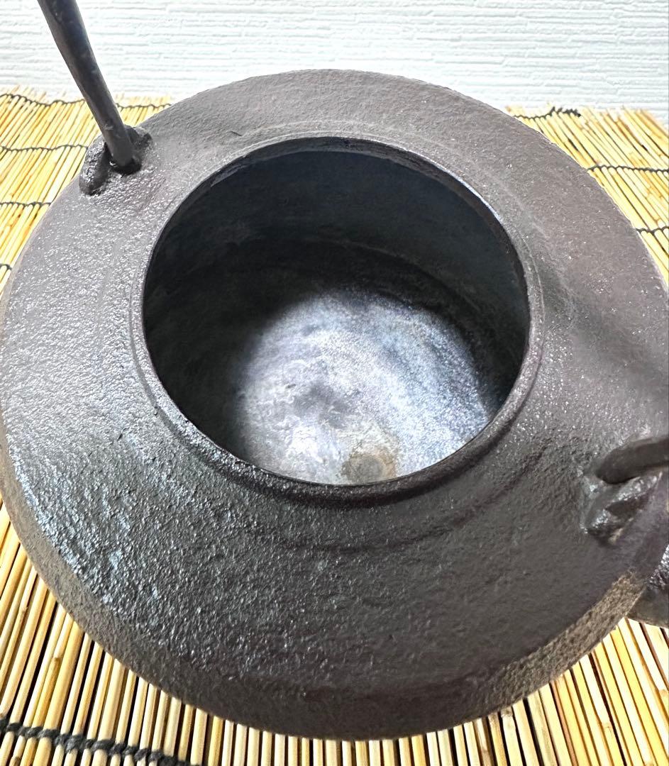 未使用、山形水沢 伝統工芸士 菊池 政光作 飾銅蓋 南部鉄瓶　南部鉄器　鉄瓶