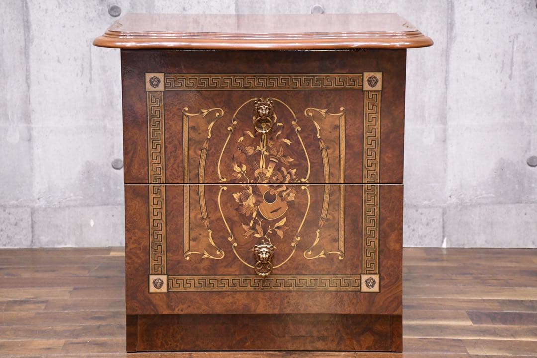 ECK35 イタリア製 2段サイドチェスト ベッドサイドテーブル ナイトテーブル