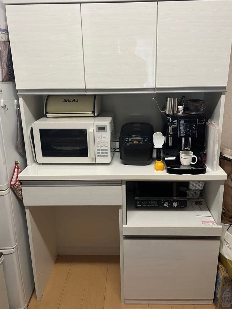 ニトリ　キッチンボード　食器棚ホワイト　リガーレ120 ゴミ箱付き