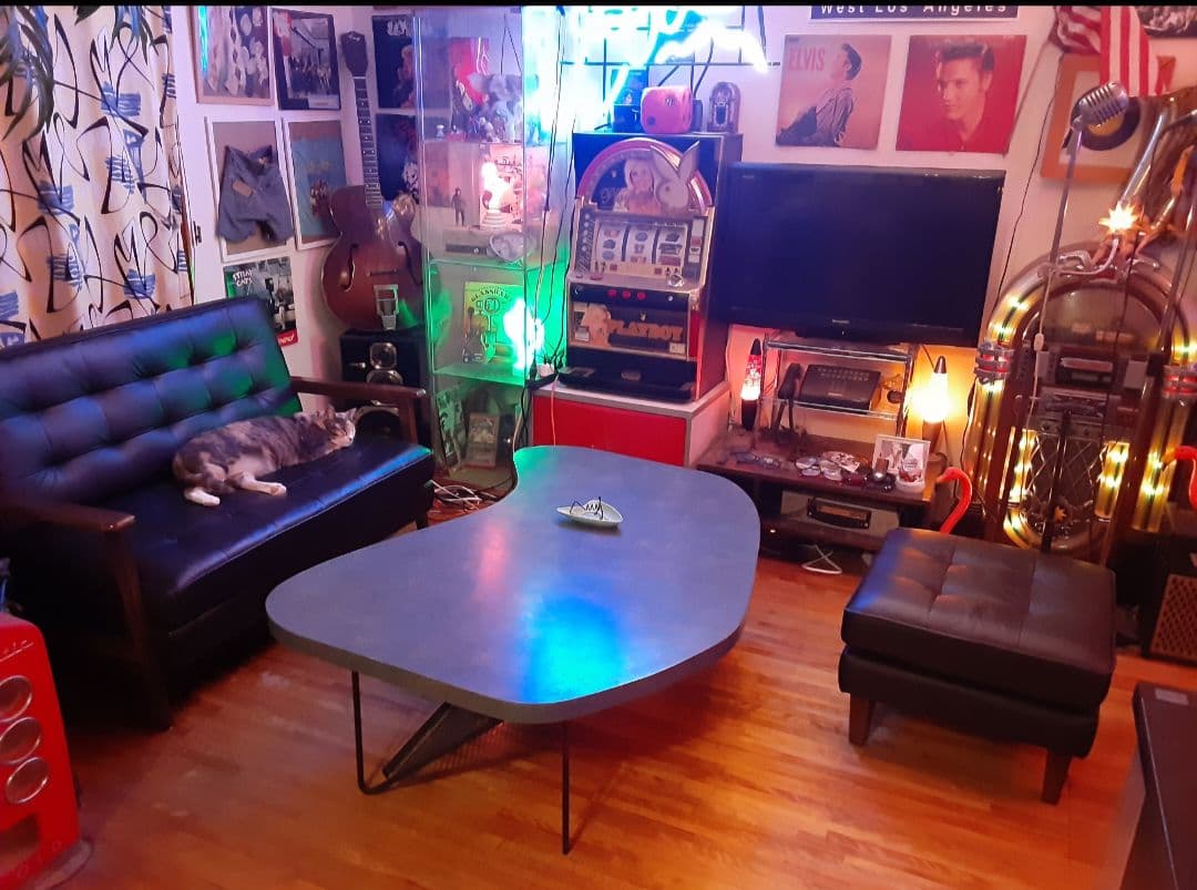 50s レトロテーブル アトミック 流線形